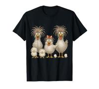 Arte Divertente Colorata del Pollo, Famiglia di Pollo Pazzo Maglietta