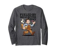 Arte Divertente retrò alimentata da Bread Butter Peace Baker Maglia a Manica