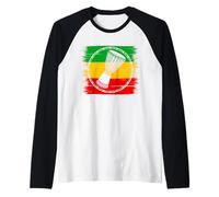 Arte Djembe per Orgoglio Batteria Africana e Musica Reggae Maglia con Maniche Raglan