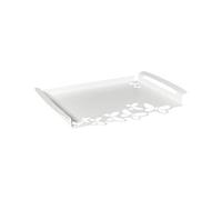 Vassoio piccolo con farfalle Butterfly in metallo, 37x25, colore Bianco Neve bianco neve