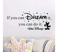 Arte e murales Decalcomanie creative Creatività se puoi realizzare un sogno Puoi farlo Citazione Disney Fiore 56 * 42 cm