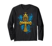 Arte egiziana Dorata Ankh Maglia a Manica