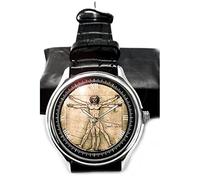 Arte Elementale L'Uomo Vitruviano Classic Pergamena Art Collezionabile 40 mm in Ottone