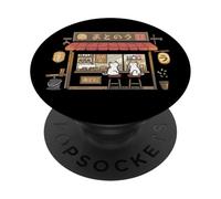 Arte estetica retrò giapponese Cat Cafe Lofi PopSockets PopGrip Adesivo