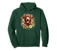 Arte estiva con fiori selvatici e margherite per cani Chesapeake Bay Retriever Felpa con Cappuccio