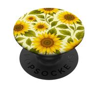Arte estiva di Cottagecore floreale del modello del girasole dell'acquerello PopSockets PopGrip Adesivo