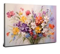 Arte floreale botanica da parete bouquet di fiori selvatici decorazione da parete per bagno colorato margherita papavero pittura a olio stile stampa su tela immagine di fiori fiori piante opere d'arte