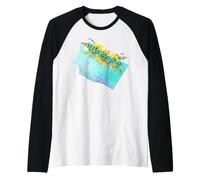 Arte Floreale con Girasoli per L'Amore per Washington Maglia con Maniche Raglan