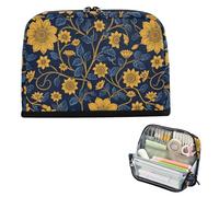 Arte Floreale Etnica Oro Blu Matita Sacchetto di Grande Capacità Portapenne Portatile Organizer da Scrivania per Studenti Forniture scolastiche cartuchera para lapices nina grandes