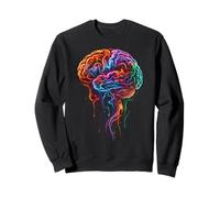 Arte fluida Astratta di Anatomia del Cervello colorato Felpa
