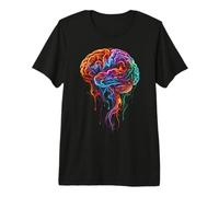 Arte fluida Astratta di Anatomia del Cervello colorato Maglietta Premium