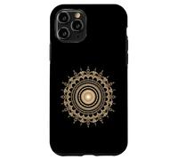 Arte frattale a spirale mandala geometria sacra dorata di Fibonacci Custodia per iPhone 11 Pro