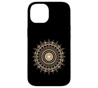 Arte frattale a spirale mandala geometria sacra dorata di Fibonacci Custodia per iPhone 14