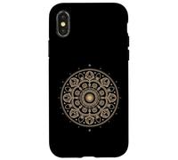 Arte frattale a spirale mandala geometria sacra dorata di Fibonacci Custodia per iPhone X/XS
