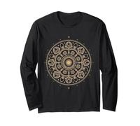 Arte Frattale a Spirale Mandala Geometria Sacra Dorata di Fibonacci Maglia a Manica