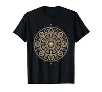 Arte Frattale a Spirale Mandala Geometria Sacra Dorata di Fibonacci Maglietta