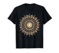 Arte Frattale a Spirale Mandala Geometria Sacra Dorata di Fibonacci Maglietta