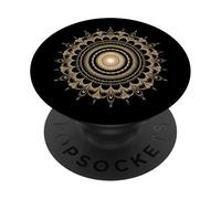 Arte frattale a spirale mandala geometria sacra dorata di Fibonacci PopSockets PopGrip Adesivo