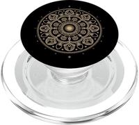 Arte frattale a spirale mandala geometria sacra dorata di Fibonacci PopSockets PopGrip per MagSafe