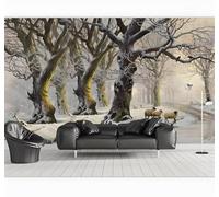 Arte Fresco Bello Neve Bosco Pecora Moderna Carta Da Parati 3D Seta Pregiata Testurizzata Ideale Per La Camera Letto Del Soggiorno-250cm×170cm