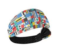 Arte geometrica Colorato no slip fascia per il sudore Elastico fasce sudate per Corsa Ciclismo Atletico Sport cintas para el pelo de mujer
