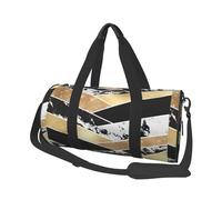 Arte geometrica moderna in marmo glitter bianco nero oro, Borsone da viaggio di grande capacità Borsa rotonda Borsa da viaggio sportiva Borsa da viaggio Borsa da fitness