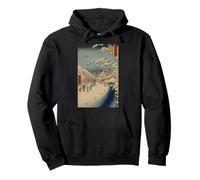 Arte Giapponese Acquerello Fiore Stampa Legno Giappon Felpa con Cappuccio