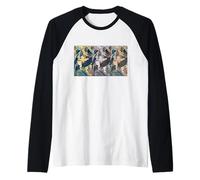 Arte Giapponese combattente Sumo Tenda Onda Mare Kuniyoshi Ukiyo-e Maglia con Maniche Raglan