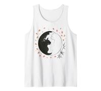 Arte Giapponese della Natura: Yin Yang Cat Sakura Art Zen Canotta