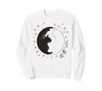 Arte Giapponese della Natura: Yin Yang Cat Sakura Art Zen Felpa