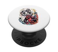 Arte Giapponese Gorilla Bene E Diavolo PopSockets PopGrip Adesivo