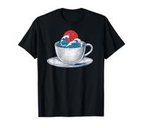 Arte Giapponese La Grande Onda off Kanagawa Hokusai Tea Drinker Maglietta