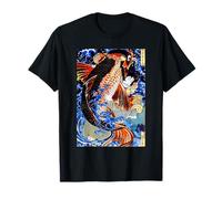 Arte Giapponese Samurai Estetica Pesce Koi Design Grafico Maglietta