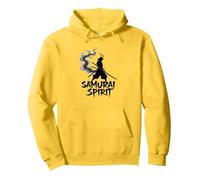 Arte Giapponese Samurai Spirit Warrior per Uomo Felpa con Cappuccio, Unisex per Adulti, Limone, S