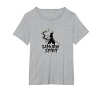 Arte Giapponese Samurai Spirit Warrior per Uomo Maglietta, Donna Plus-Size, Grigio Melange, 3X