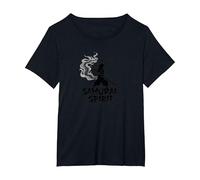 Arte Giapponese Samurai Spirit Warrior per Uomo Maglietta, Donna Plus-Size, Nero, 3X