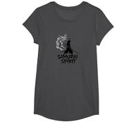 Arte Giapponese Samurai Spirit Warrior per Uomo Maglietta, Ragazze, Grigio Scuro, L