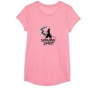 Arte Giapponese Samurai Spirit Warrior per Uomo Maglietta, Ragazze, Rosa, L