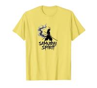 Arte Giapponese Samurai Spirit Warrior per Uomo Maglietta, Uomo, Limone, L