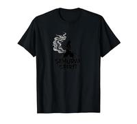 Arte Giapponese Samurai Spirit Warrior per Uomo Maglietta, Uomo, Nero, L