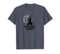 Arte Giapponese Samurai Spirit Warrior per Uomo Maglietta, Uomo, Pervinca, L