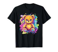 Arte gioiosa dell'orsacchiotto arcobaleno Magic Splash Maglietta