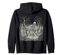 Arte Gotica Scheletro Zombie Tomba Orrore Felpa con Cappuccio
