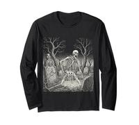 Arte Gotica Scheletro Zombie Tomba Orrore Maglia a Manica