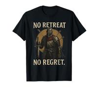 Arte Grafica del Cavaliere Medievale Indossata dalla Battaglia No Retreat-No Regret Maglietta