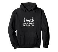 Arte grafica Eat Sleep Fish Stile di vita minimalista Felpa con Cappuccio