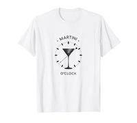 Arte Grafica Martini O'Clock Cocktail Hour Maglietta, Uomo, Bianco, L