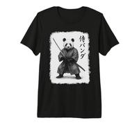 Arte Grafica Vintage Ukiyo-e Warrior di Samurai Panda Maglietta Premium