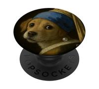 Arte: il cane con l'orecchino di perle Vermeer PopSockets PopGrip Adesivo