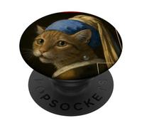Arte: il gatto con l'orecchino di perle Vermeer PopSockets PopGrip Adesivo